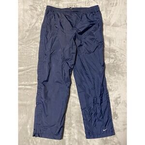 Nike Men's Navy Blue Nylon Track Pants Athletic Joggers Size L